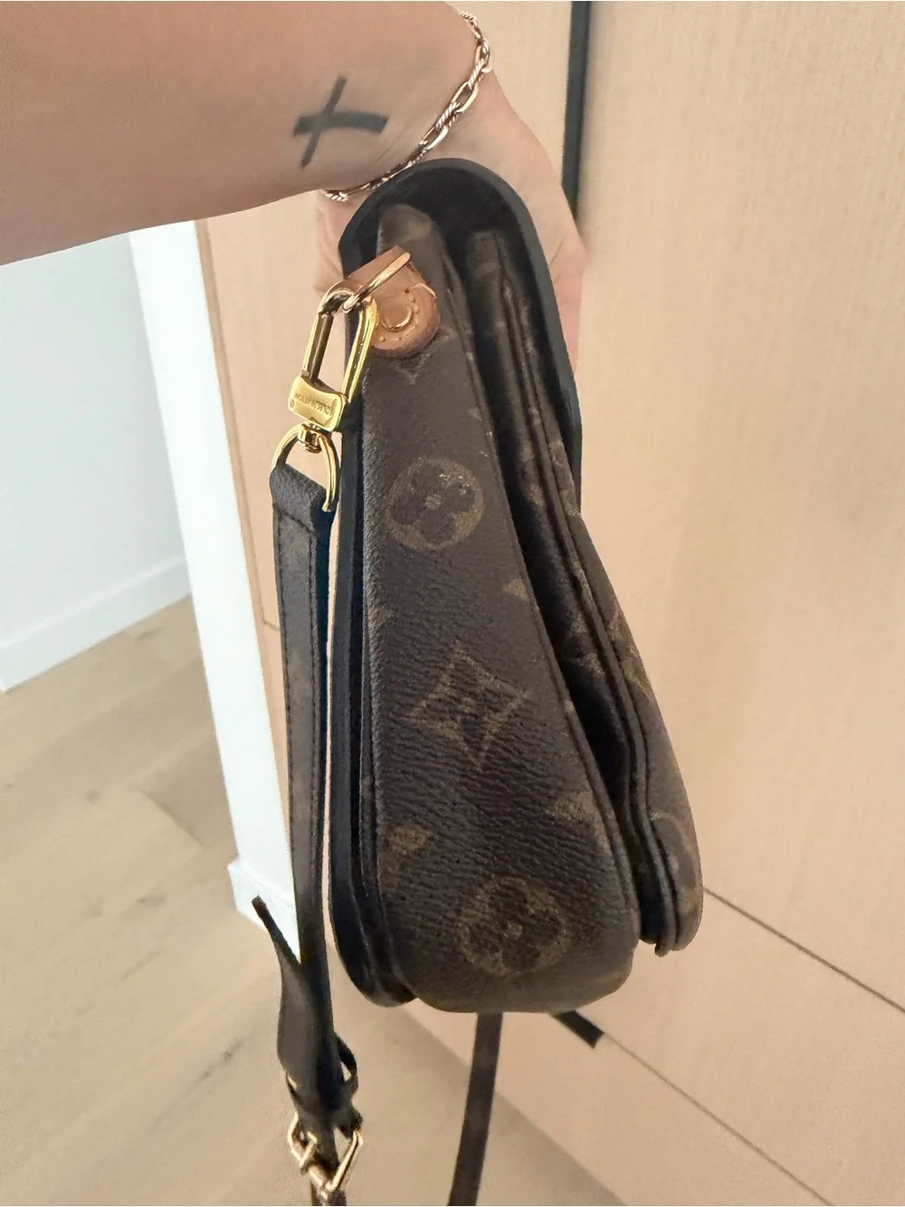 Louis Vuitton Monogram Canvas Crossbody with Gold Hardware